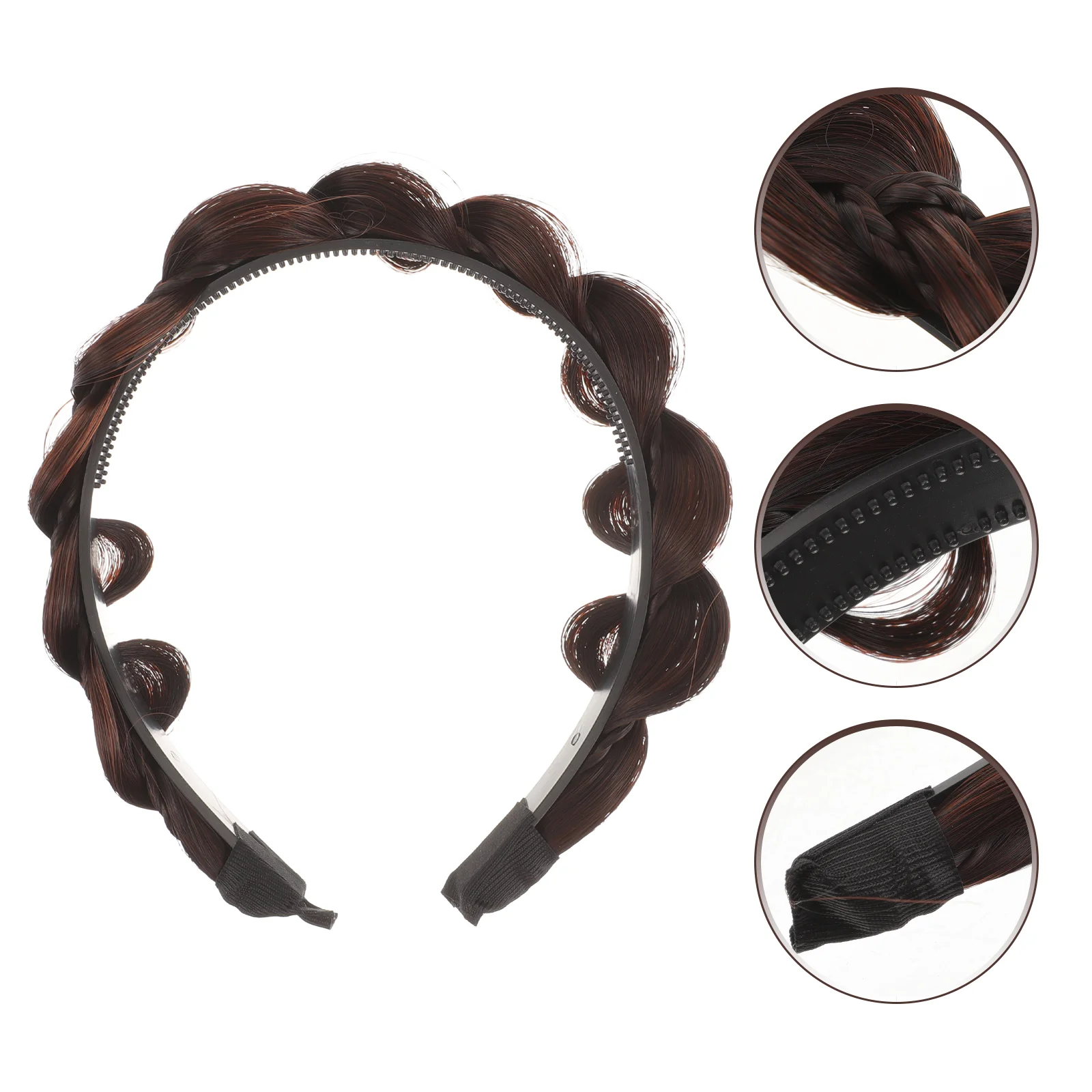 Herringbone Headband Braided Hair Hoops Coils Women Accessory Headbands for Plaited Nonslip Accessories