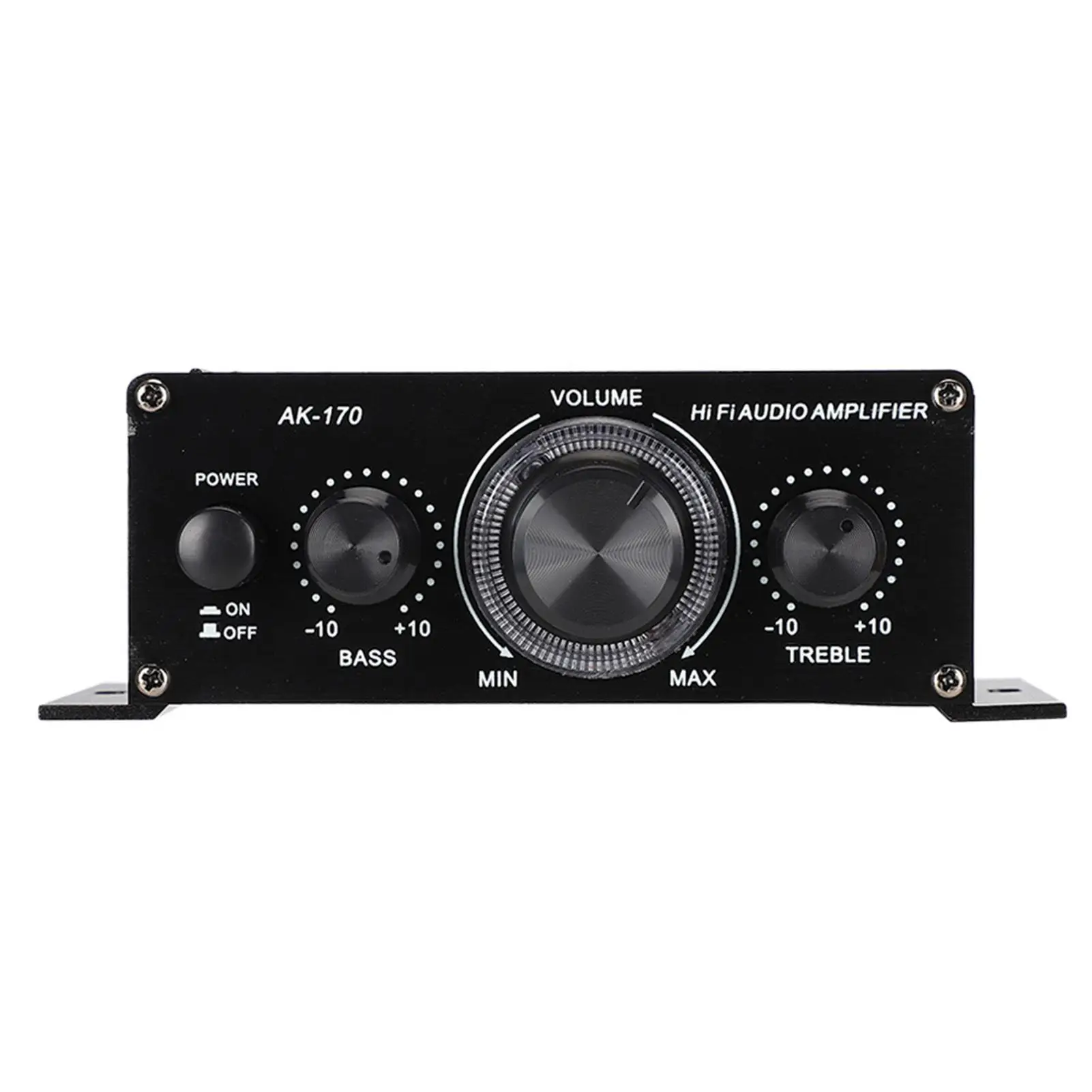 

DC12V Mini Aluminum Alloy Car/Home Amplifier 20W+20W - Low Distortion Audio with FM Radio Support