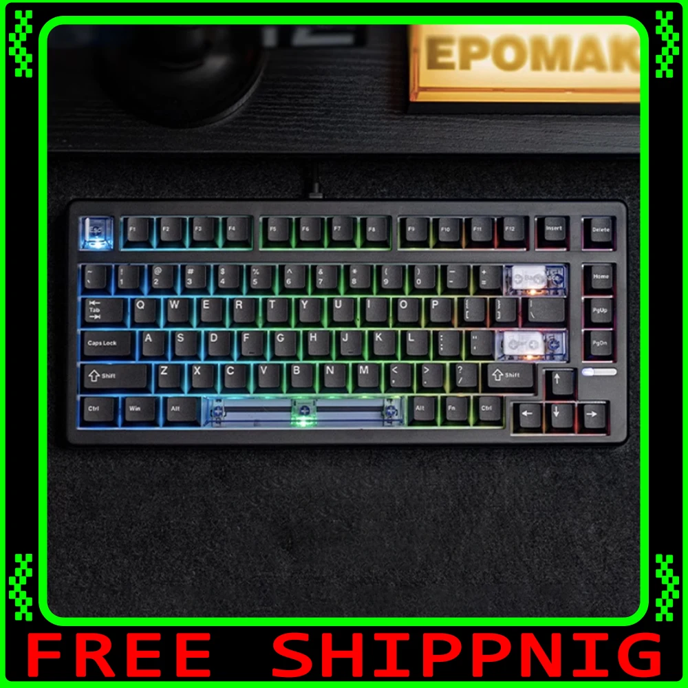 

Epomaker He80 75% Magnetic Keyboard Us Qwerty Layout Creamy Gasket Wired Hall Effect Hot-Swap Gamer Mechanical Keyboard For Pc
