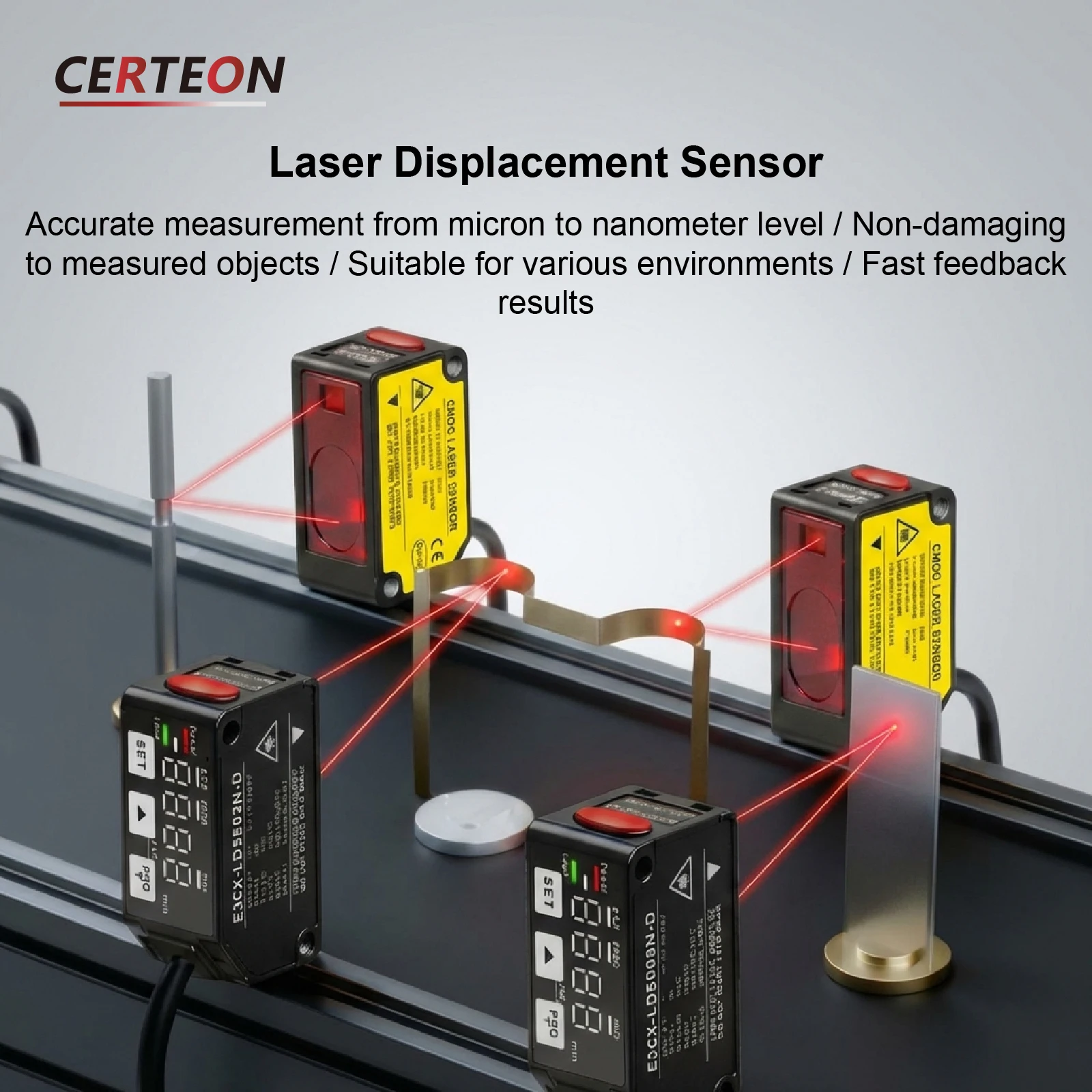 High Precision Laser Displacement Ranging Sensor Analog 485 Output Thickness, Height, Position Sensor