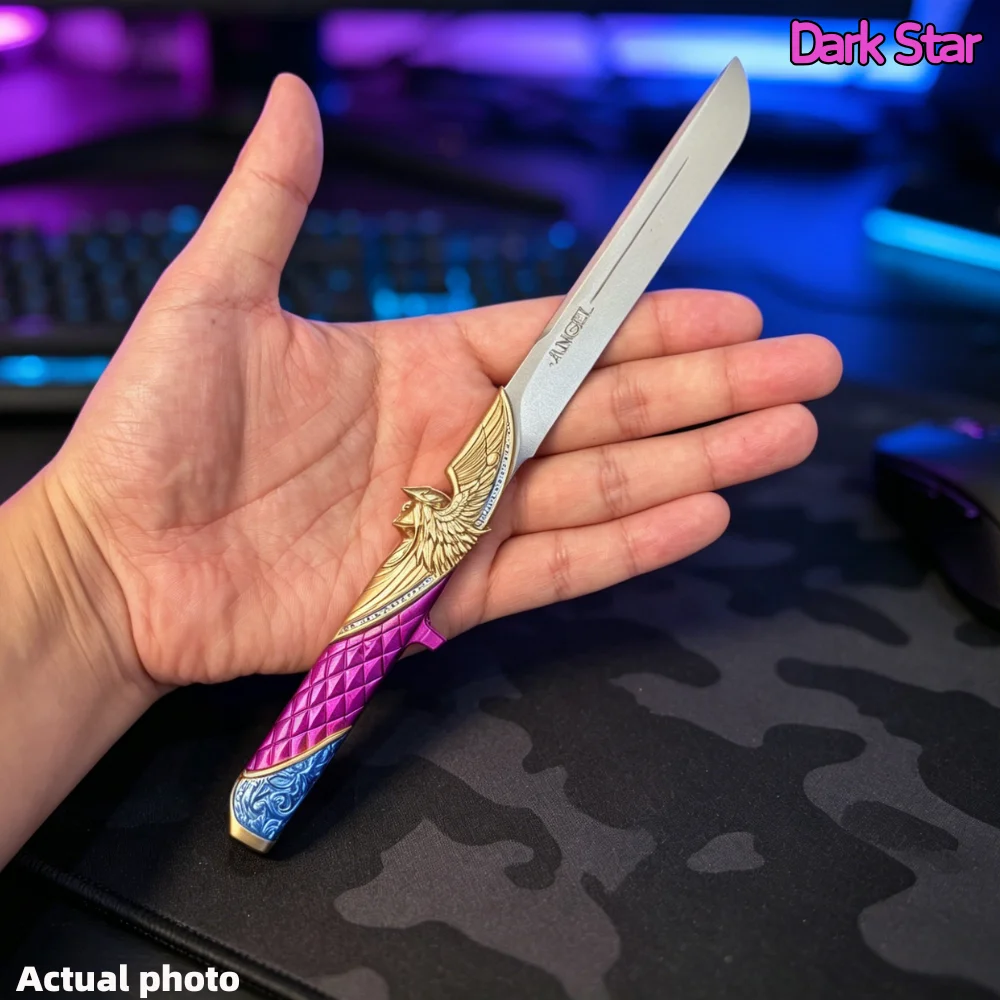 22cm 8.66in Delta Force Dark Star Katana Game Model Props Samurai Sword Unsharpened Decorative Craft Knife Desktop Display Gift