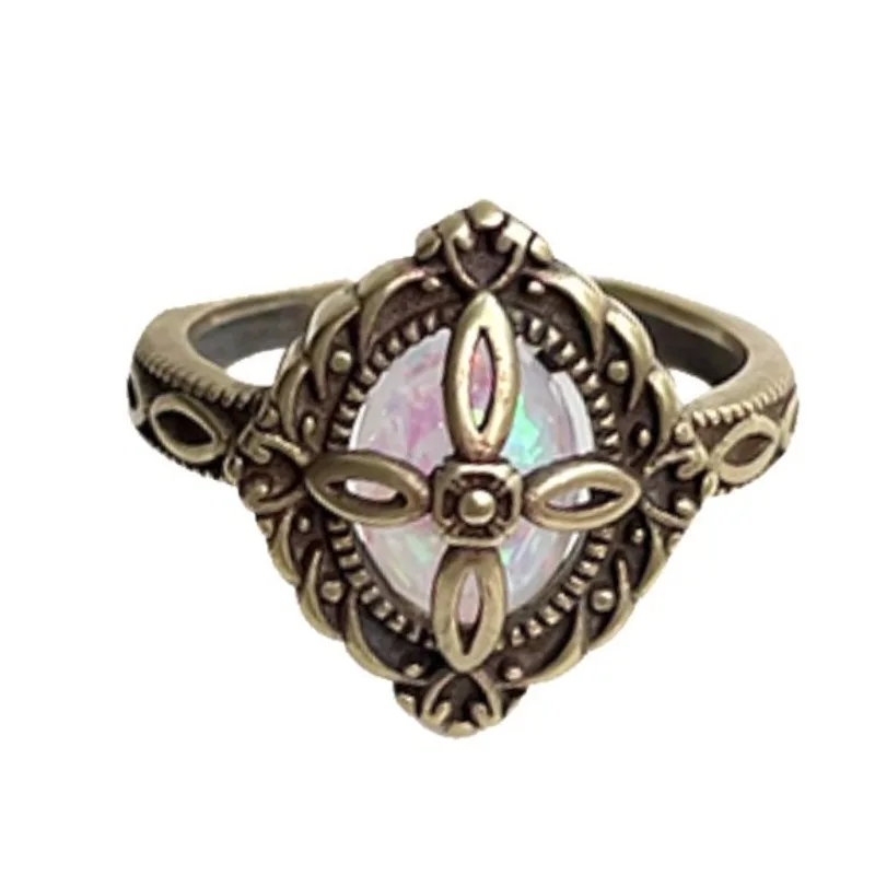 

Chiba niche design women's high-end feeling light luxury index finger ring retro distressed cross pattern open rings