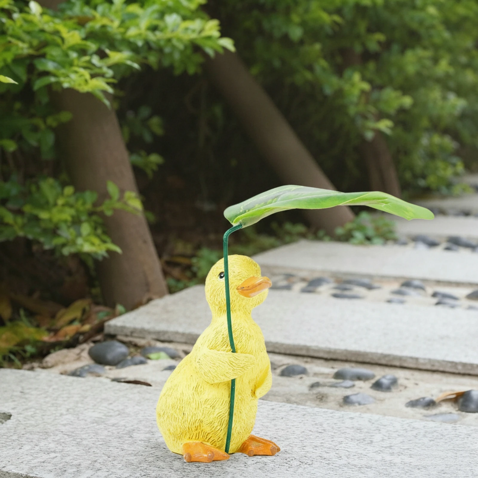 Duck Statue with Umbrella Whimsical Duck with Umbrella Decorative Long-Lasting for Gardeners, Garden, Courtyard