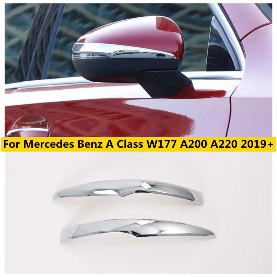 

ABS Chrome Door Rearview Mirror Decoration Strips Cover Trim For Mercedes Benz A Class W177 A200 A220 2019 - 2024 Accessories