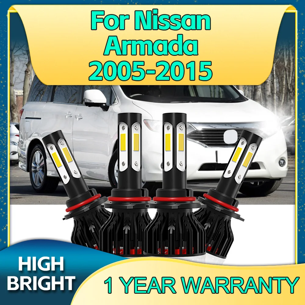 

2/4Pcs 4 Side COB 30000LM Car Headlight LED 9006 9005 Auto Light For Nissan Armada 2005 2006 2007 2008 2009 2010 2011 2012 2015