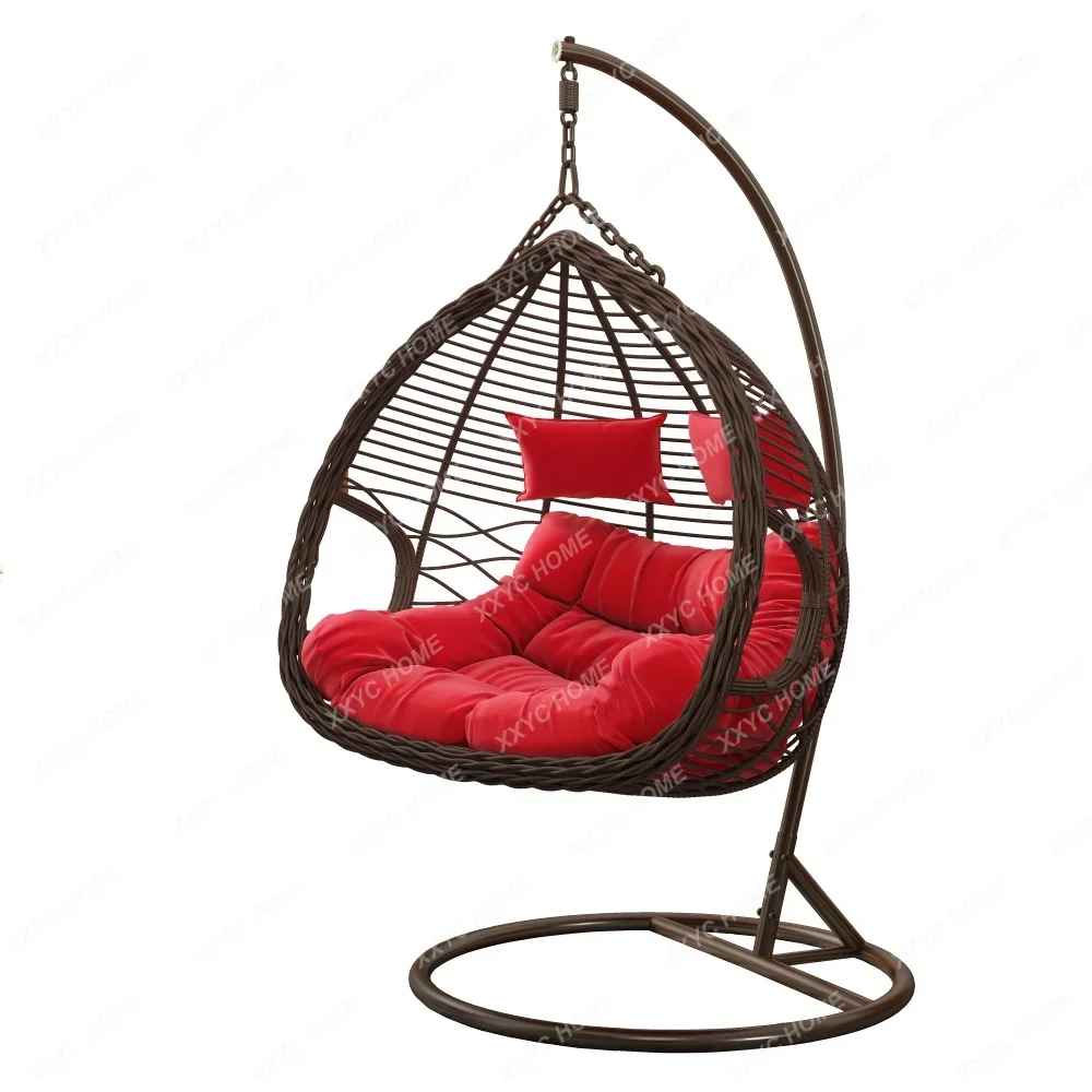 Hanging Basket Rattan Chair Glider Cradle Hammock Balcony Swing Rocking Chair Indoor Lazy Bone Chair