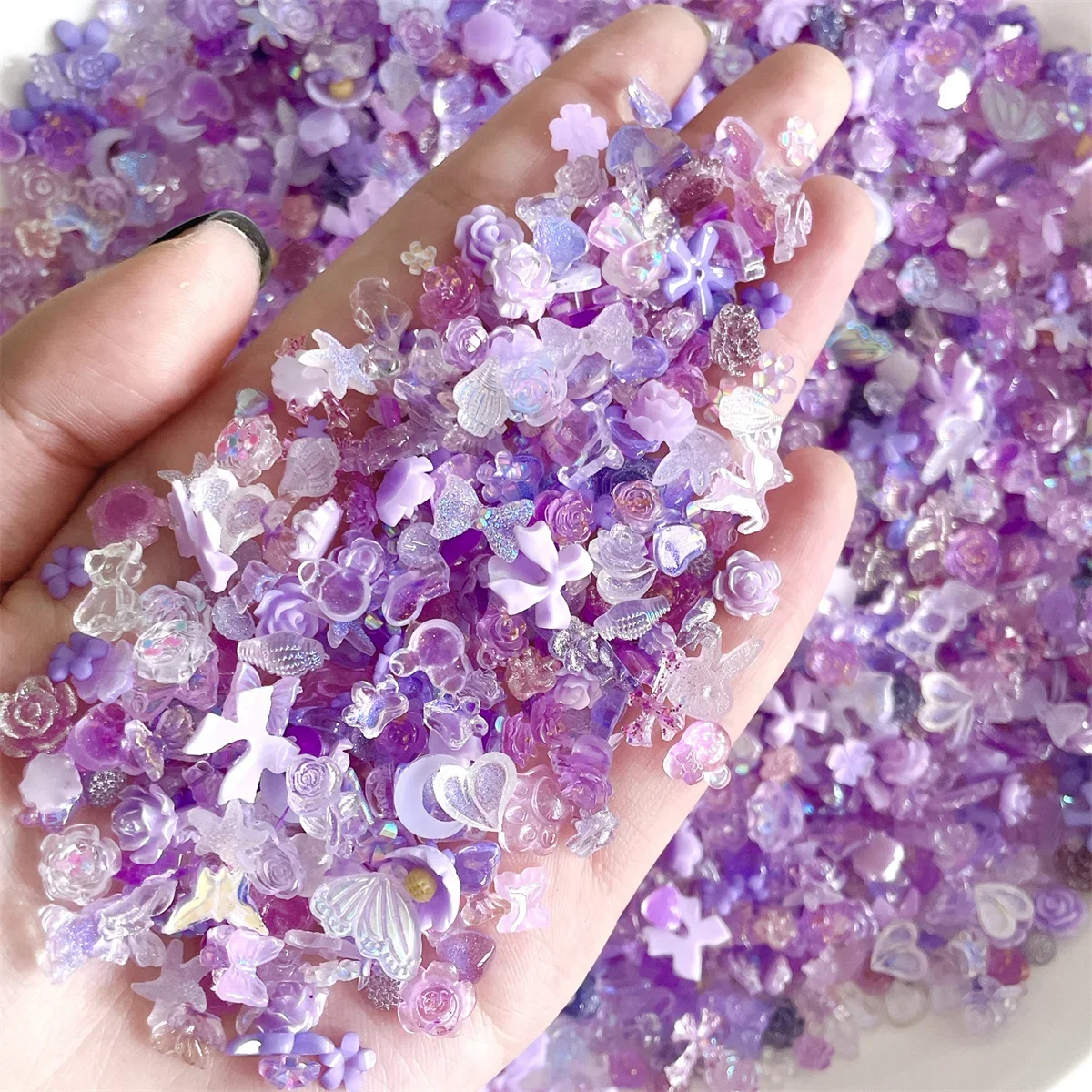 50 Stück 3D Bunte Gemischte Kawaii Harz-Nagelkunst-Strasssteine Charms Exquisite Acryl-Schmuck-Nageldekorationen DIY Nagelzubehör – Detail 7
