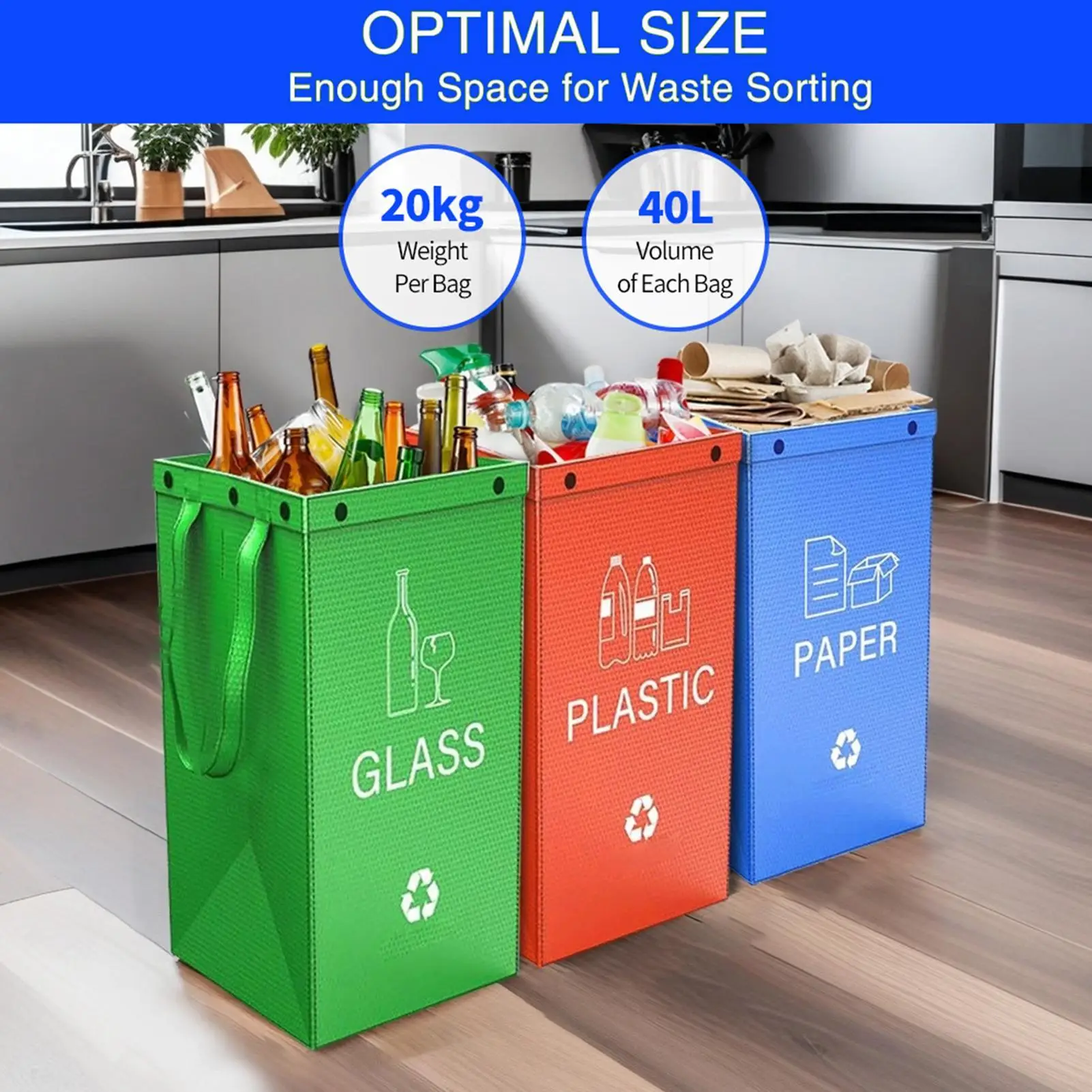 

Складной мусорный бак большой емкости 40 л, водонепроницаемый и грязеотталкивающий, портативный для дома, кухни, кемпинга, двора, падения листьев