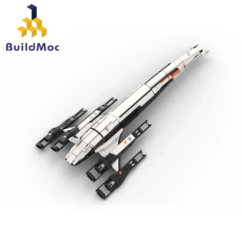 

BuildMoc Starships Normandy SR-2 Building Blocks Set For Mass Effect 2 Game Spaceship Fighter Airship Bricks Children Toys Gifts