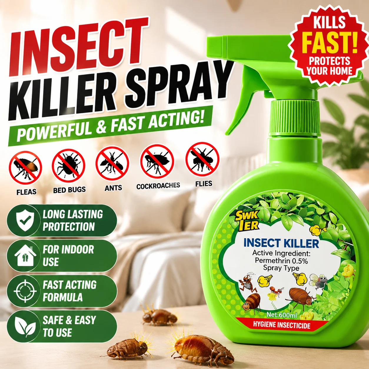Flea Medicine Beds for Household Use Special Insect Eggs Diclofenac Insecticide spray Non toxic Special Effect for Flea