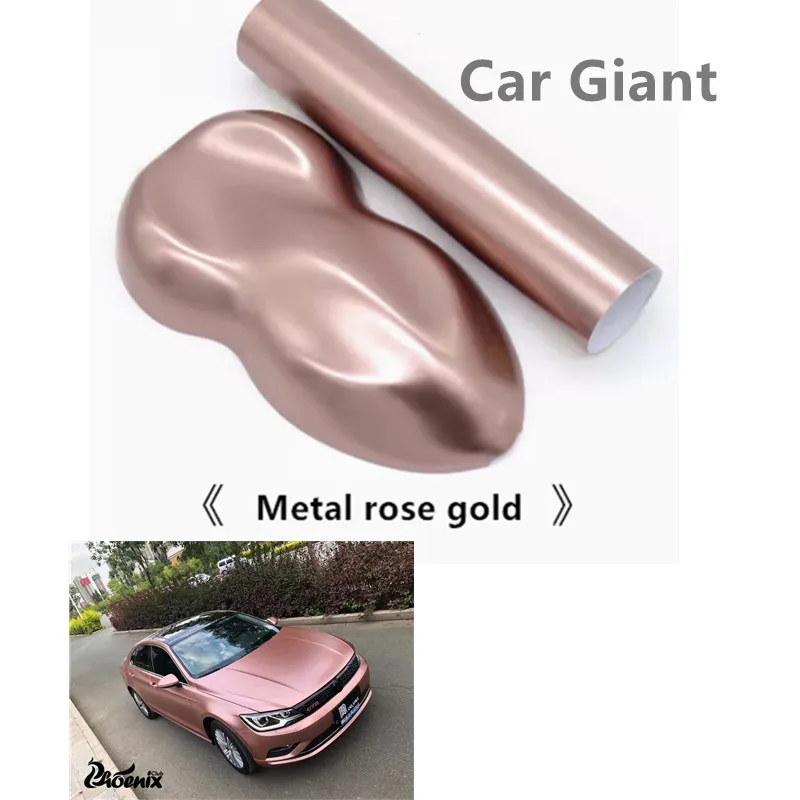 1.52*18M  High qualityMatte metal  vinyl film automotive plastic wrap Automotive plastic wrap quality assurance Rose gold