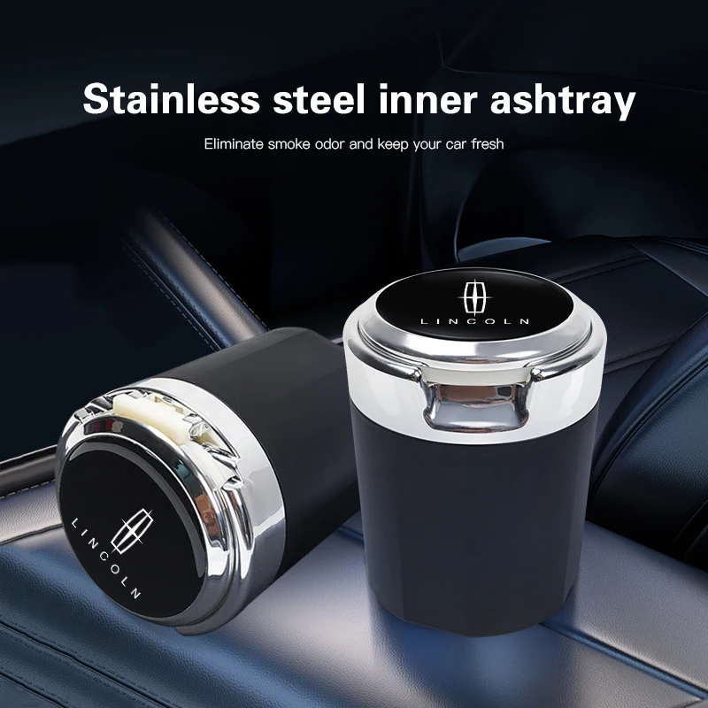 Car-mounted ashtray with night-time LED lighting For Lincoln Z Navigator Town-car Aviator MKZ Corsair Continental MKX MKS MKC MK