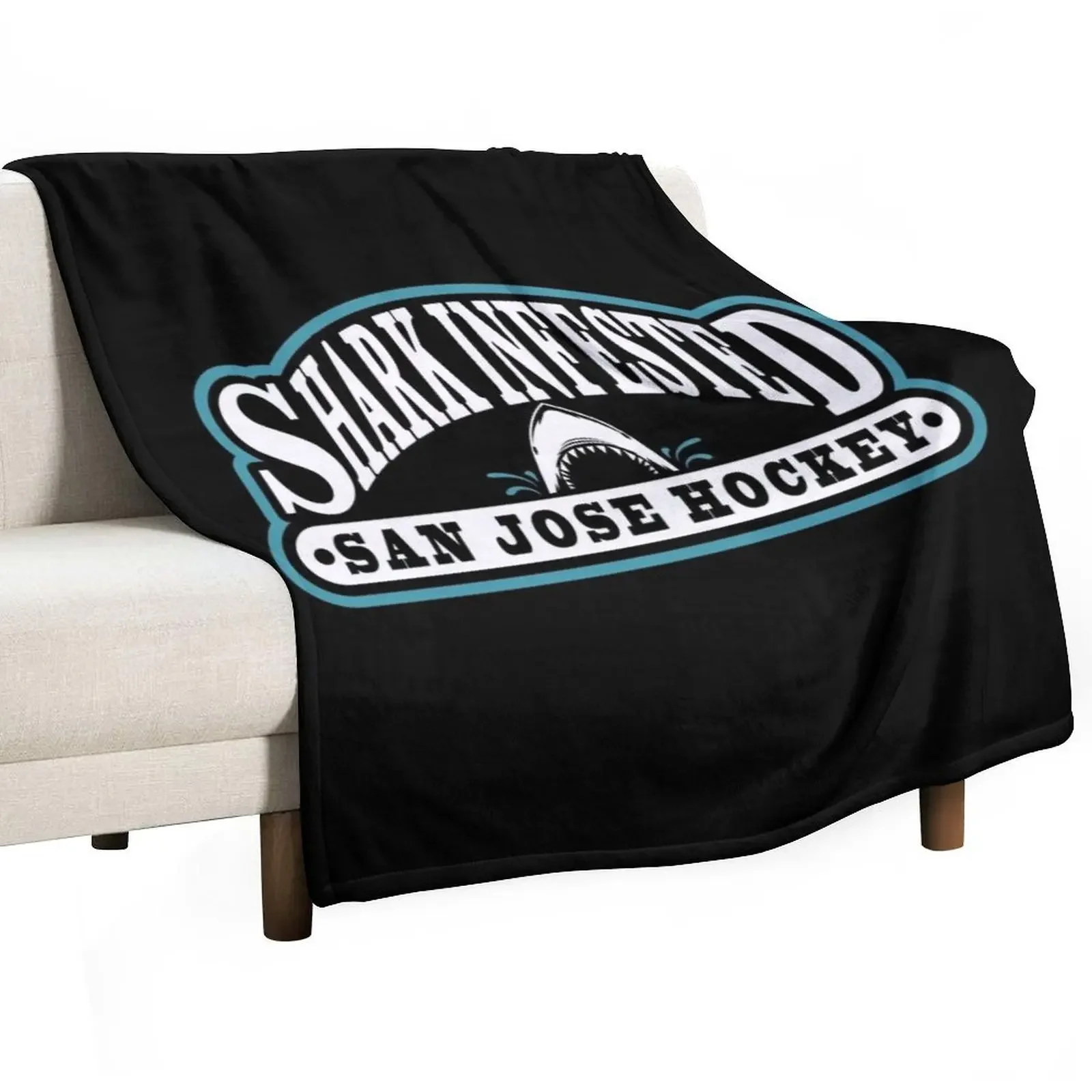 Shark Infested San Jose Hockey Throw Blanket Summer warm for winter Blankets For Bed Custom Blankets