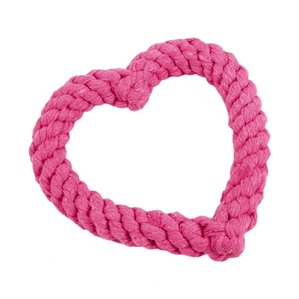 Small Cotton Rope Dog Chew Toy Creative Heart Shaped Pet Chew Toy Bite-resistant Fun Cat Training Teething Toy Pet Supplies