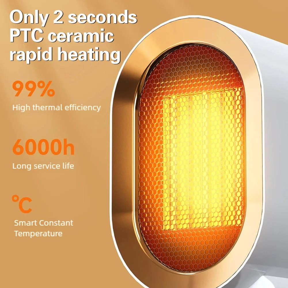 2025 new1200w aquecedor elétrico portátil mini ventilador de mesa aquecedor inteligente máquina ar quente casa quarto escritório aquecedor inverno