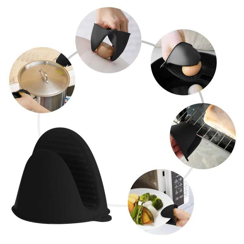 2 stücke Ofen Handschuhe Silikon Hitzebeständige Prise Handschuhe Anti Verbrühungen Nicht Slip Handschuhe Clips Topf Halter Kochen Backen Ofen handschuhe – Detail 8