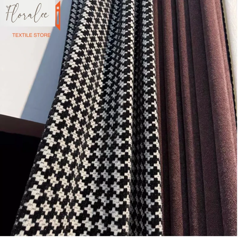 

New Blackout Curtains Chenille Cotton and Line Light Luxury High-end Living Room Bedroom American European Luxury Customization