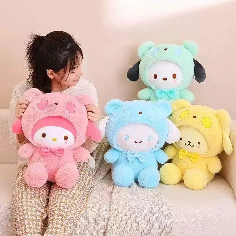 

2025 20CM Sanrio Plushies Hello Kitty Cinnamonroll Kuromi Pochacco Stuffed Plush Doll Cos Bear Cute Toys Children Birthday Gifts