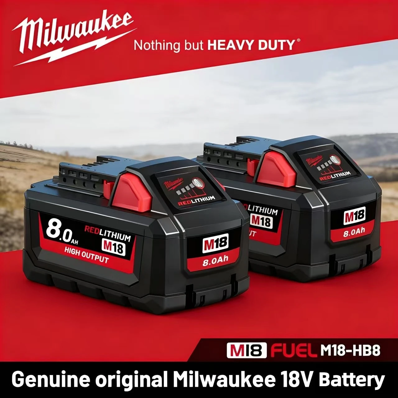 

Оригинальный аккумулятор Milwaukee 18В, M18 8.0Ач, зарядное устройство 6А Li-ion, сменный аккумулятор 48-11-1815 48-11-1850 для бесщеточных инструментов