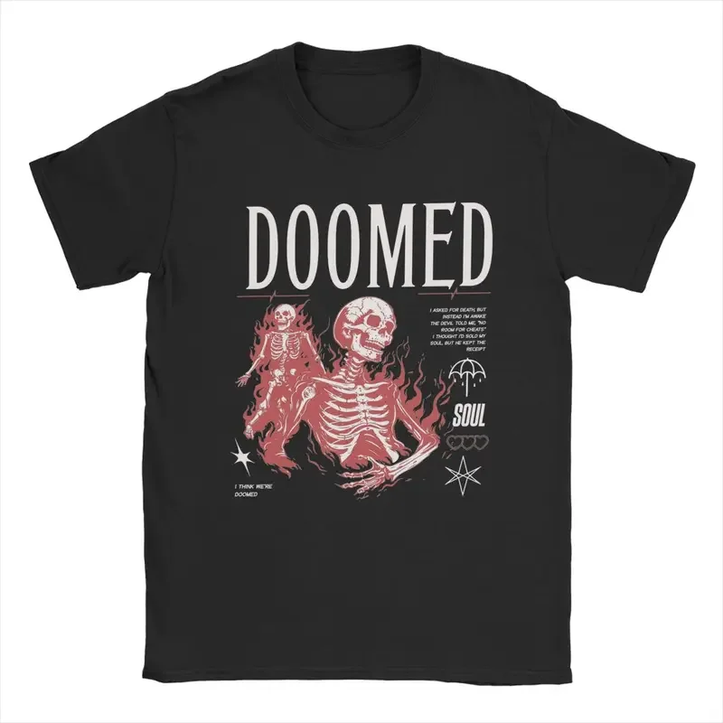 DOOMED Bring Me The Horizons T Shirts Men Cotton Funny T-Shirt O Neck Metal Band Tee Shirt Short Sleeve Clothing Plus Size