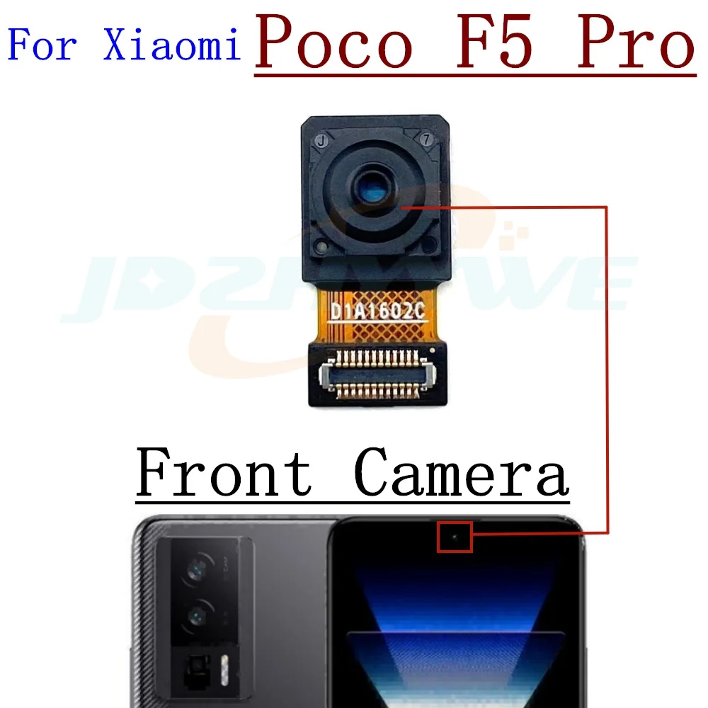 Rear Front Camera For Xiaomi Poco F5 Pro F5Pro Frontal Selfie Facing Main Back Wide Camera Module Flex Cable Parts