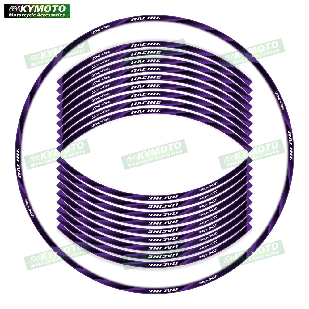 ل ZX-4R ZX4R دراجة نارية الملحقات 17 بوصة العجلات الأمامية والخلفية الشارات هدية محور حافة ملصقات عاكسة الديكور
