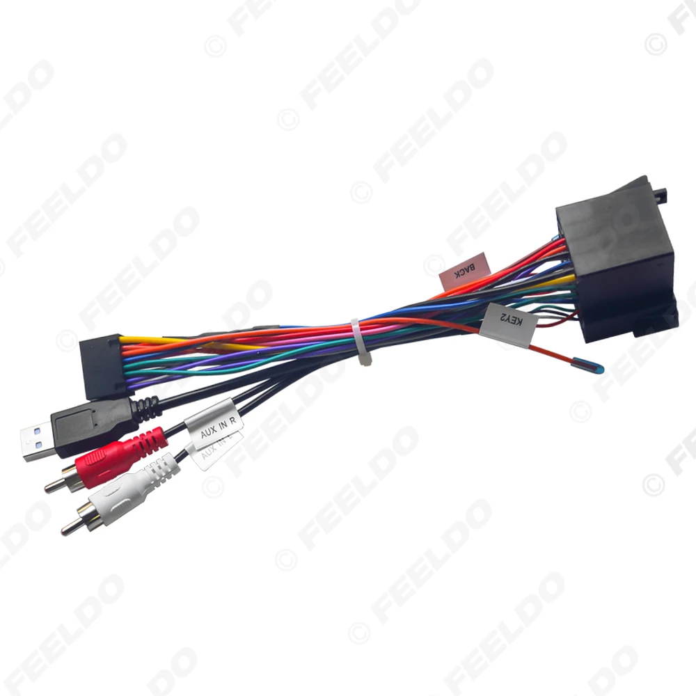 Car 16pin Power Cord Wiring Harness Adapter With USB AUX For Hyundai Verna/Accent KIA Forte/Cerato/Sorento/Sportage/Soul