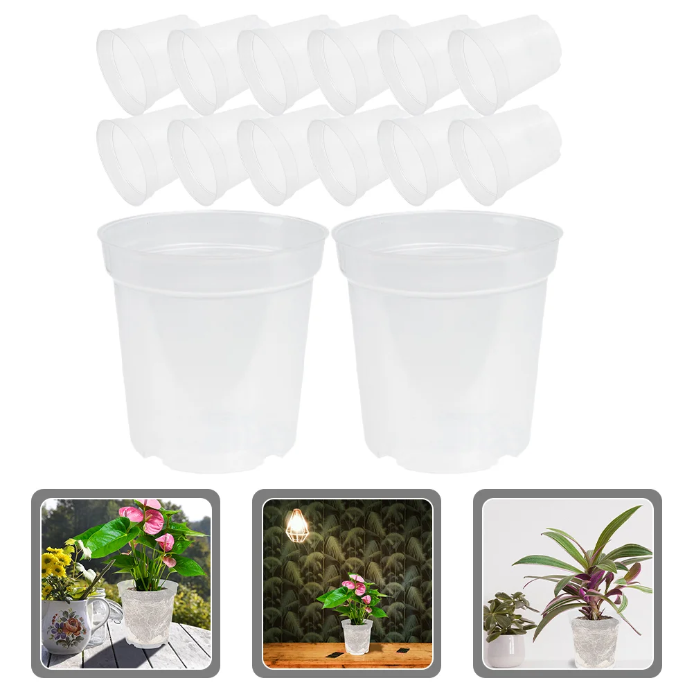 30 Pcs Flowerpot Plastic Gardening Seedling Potser Clear Seedling Potss Drainage Indoor