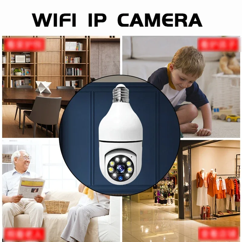1080P Bulb Surveillance Camera 355°  2.4G WiFi Outdoor Indoor Security Monitor Night Vision Audio Security IP Cam
