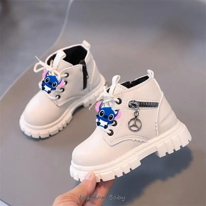 Fashion Disney Mickey Duck Winter Kids Boots Girls Boys Casual Warm Ankle Shoes Children\'s Fashion Sneakers Baby Snow Boot