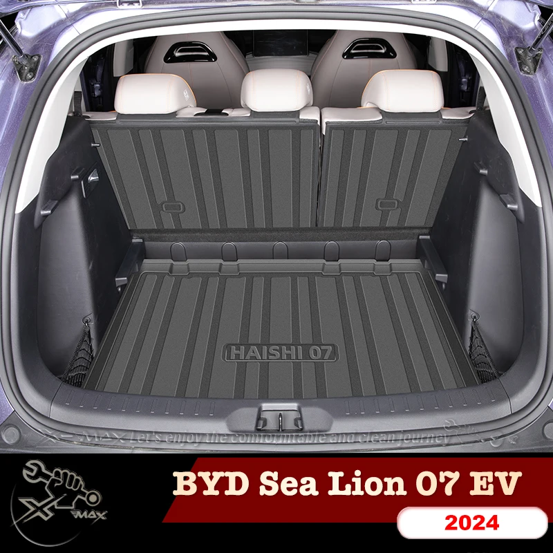 For BYD Sea Lion 07 EV 2024 Fit Car Trunk Mat All Season Black Cargo Mat 3D Shaped Laser Measured Trunk Liners