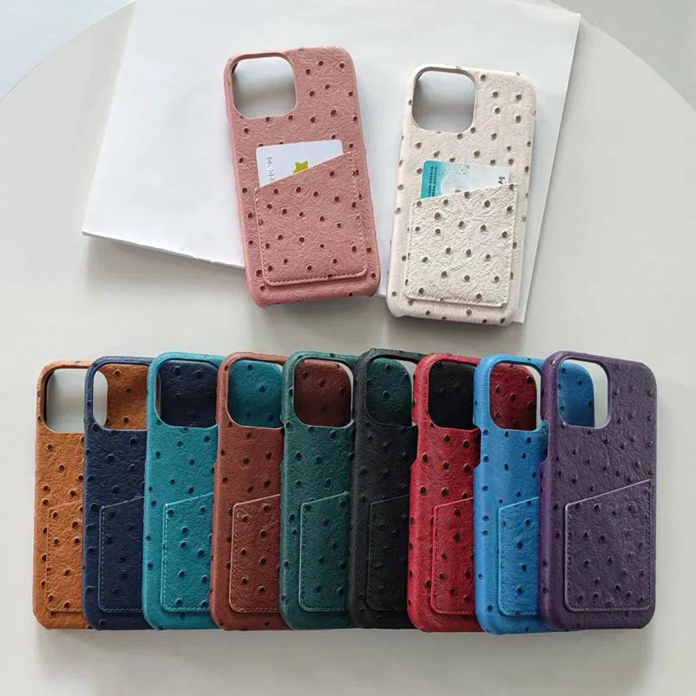 Strawberry pattern leather Card Slot Phone Case for iPhone 14 13 12 Mini 11 15 16 Pro Max  X XR XS 6 7 8 Plus SE Wallet Cover