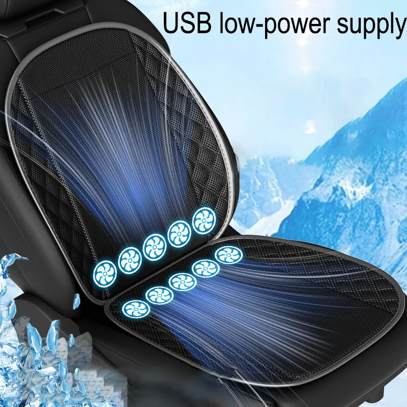 12V Ventilated Seat Cushion Cooling Seat Cushion Summer Cool Blow 10Fans USB Seat Cover Ventilated Seat Car Accessories