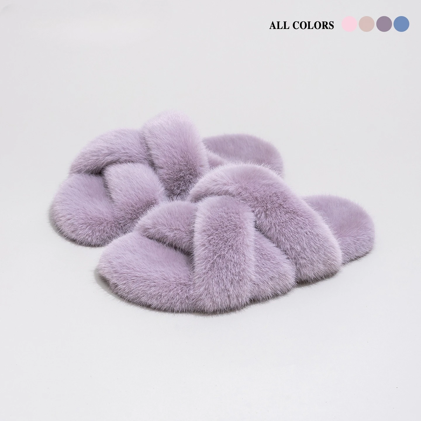 

Women Winter Slippers Fuzzy Plush Indoor Outdoor Non-Slip Cozy Warm House Shoes for Women Fashion Home Slides