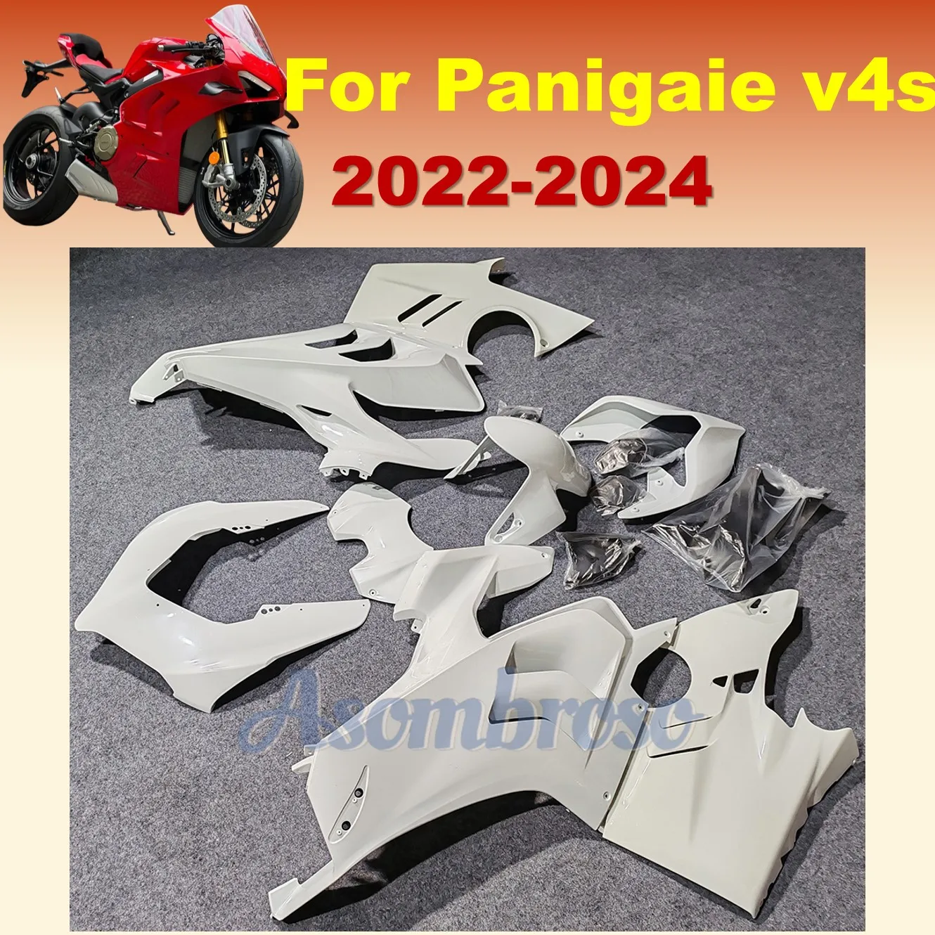 

Styl Fairing kit Fit For Ducati Panigale V4 V4S 2022 2023 2024 v 4s 22 23 24 Motorcycle Full Body Fit Fairings Pure white
