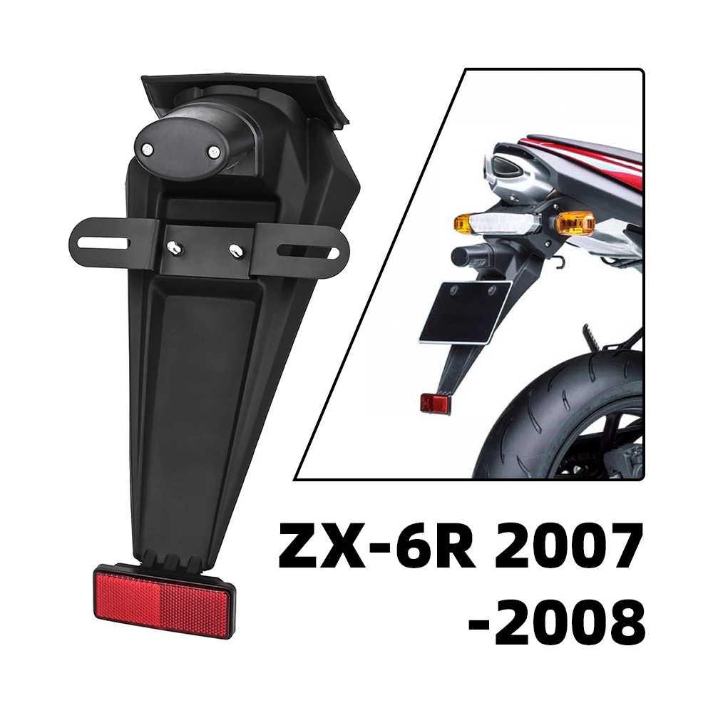 

ZX-6R Rear Fender For KAWASAKI ZX-6R ZX6R 2007-2008 Motorcycle License Plate Light Installation Bracket Fender
