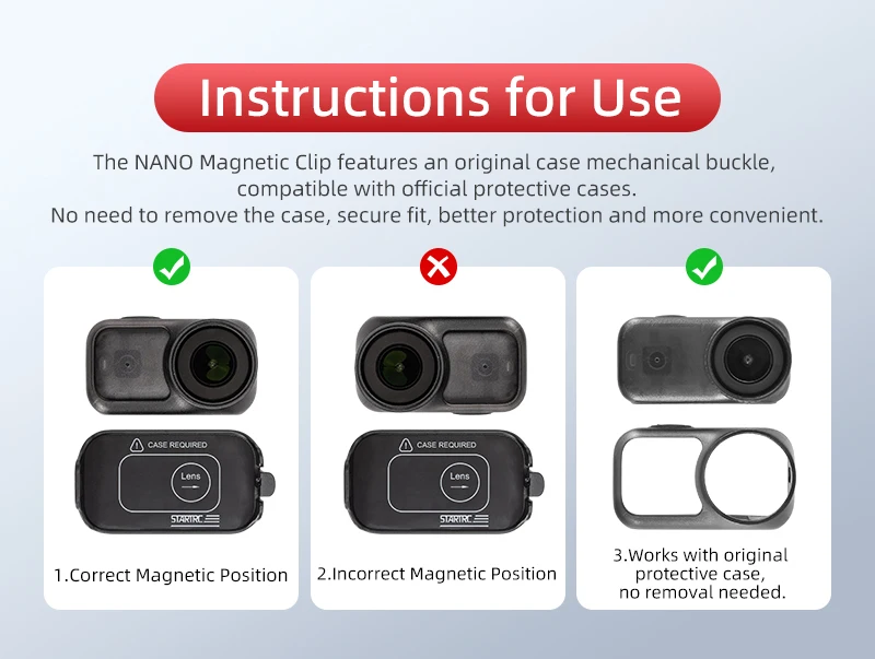 Magnetischer Rucksack-Clip-Halter für DJI OSMO NANO, Schnellverschluss-Anti-Shake-Clip, unterstützt DJI Original-Schutzhüllen – Detail 2