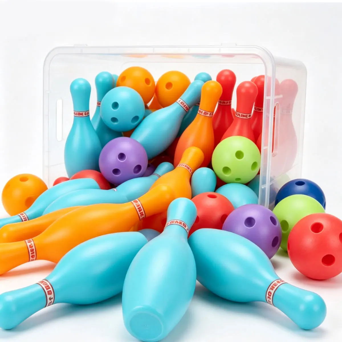 12Pcs/Set Complete Plastic Bowling Set with 10 Pins & 2 Balls – Indoor Outdoor Sports Game, Ideal Halloween ZSY