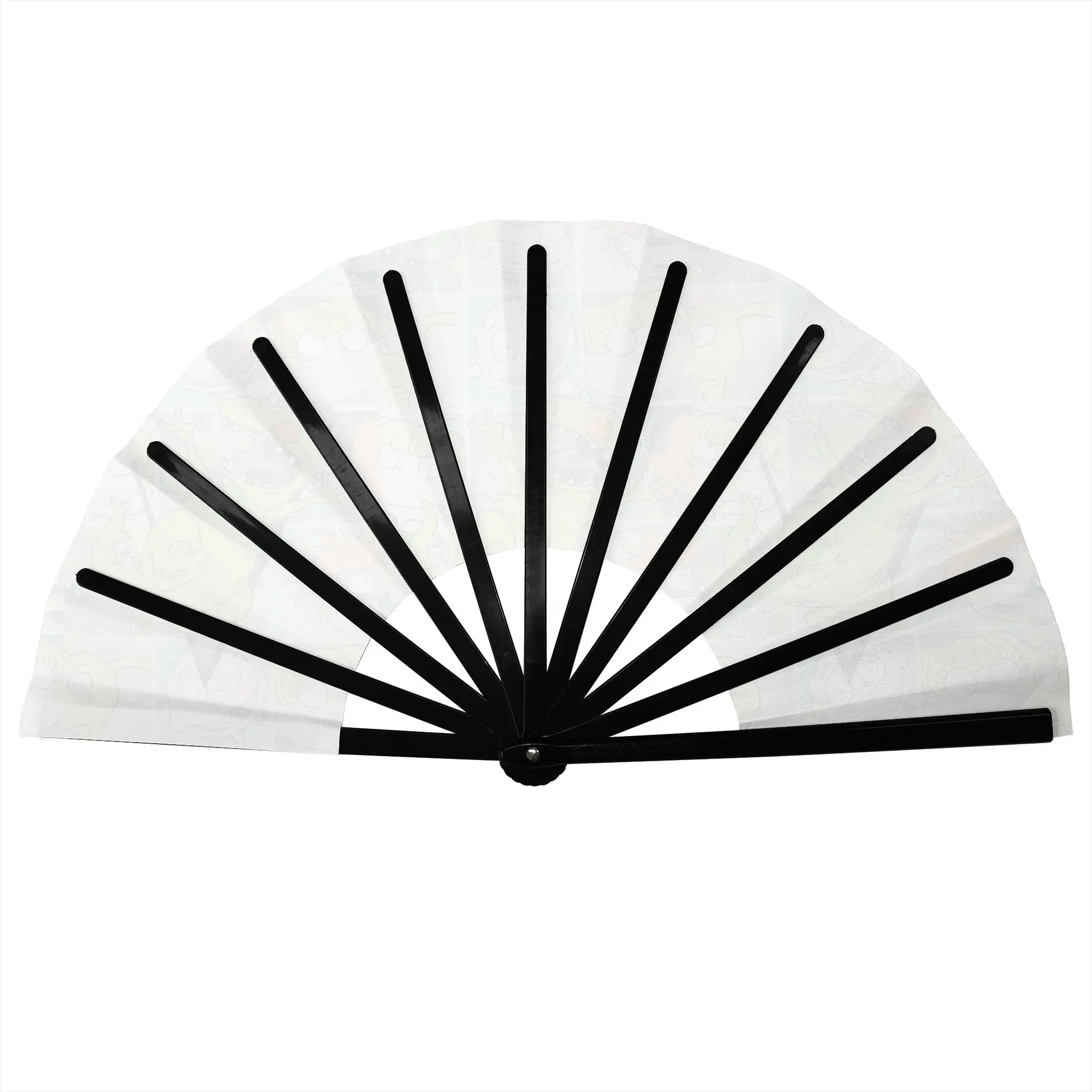 R-Rugrated Manga Movie Comics Folding Hand Fan Custom  Polyester Fabric Fan Fashion Summer Accessory Decorative Fans
