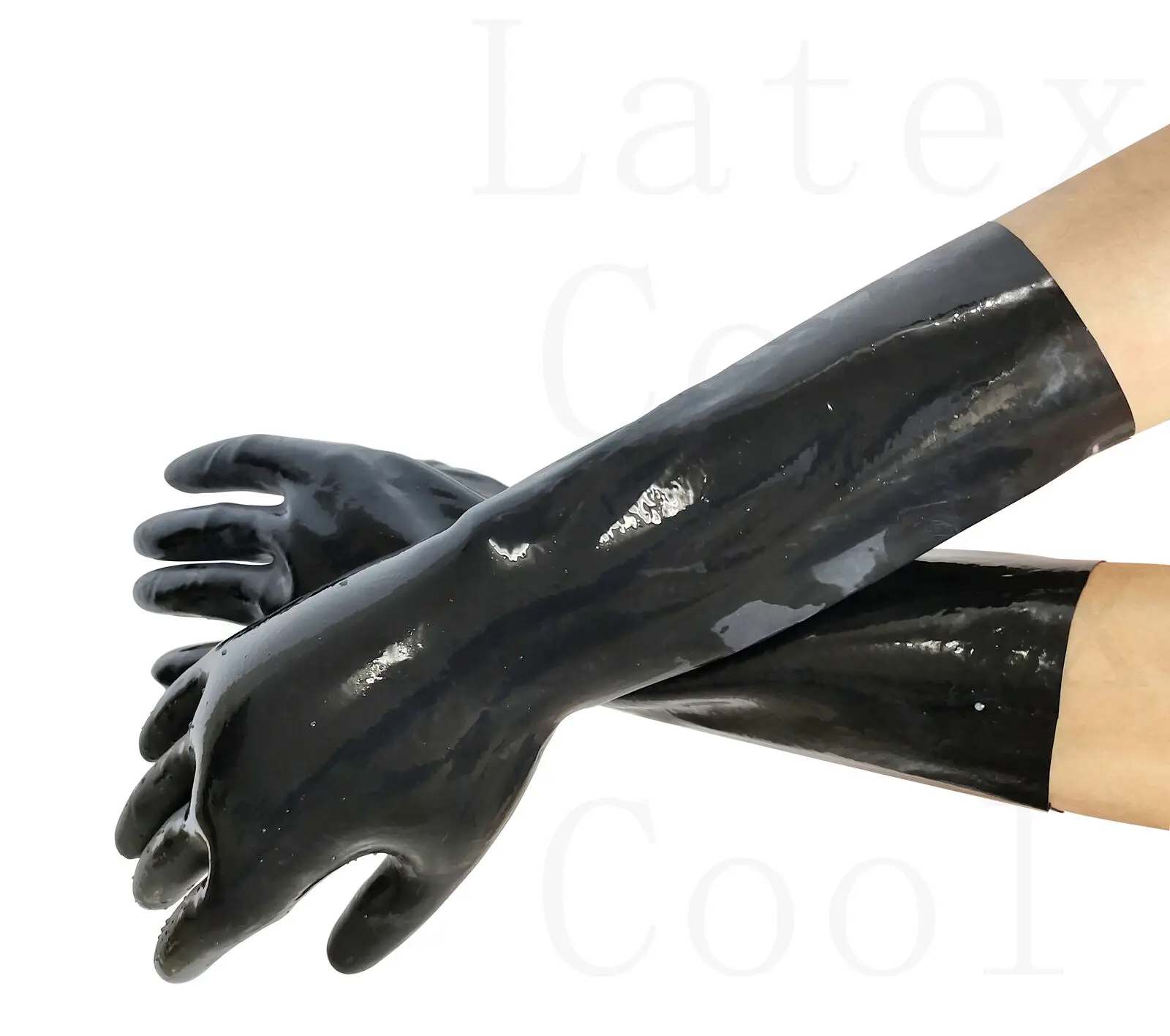 

100% Gummi Handschuhe Party Latex Rubber Kurze Nahtlose Gloves Schwarz Christmas