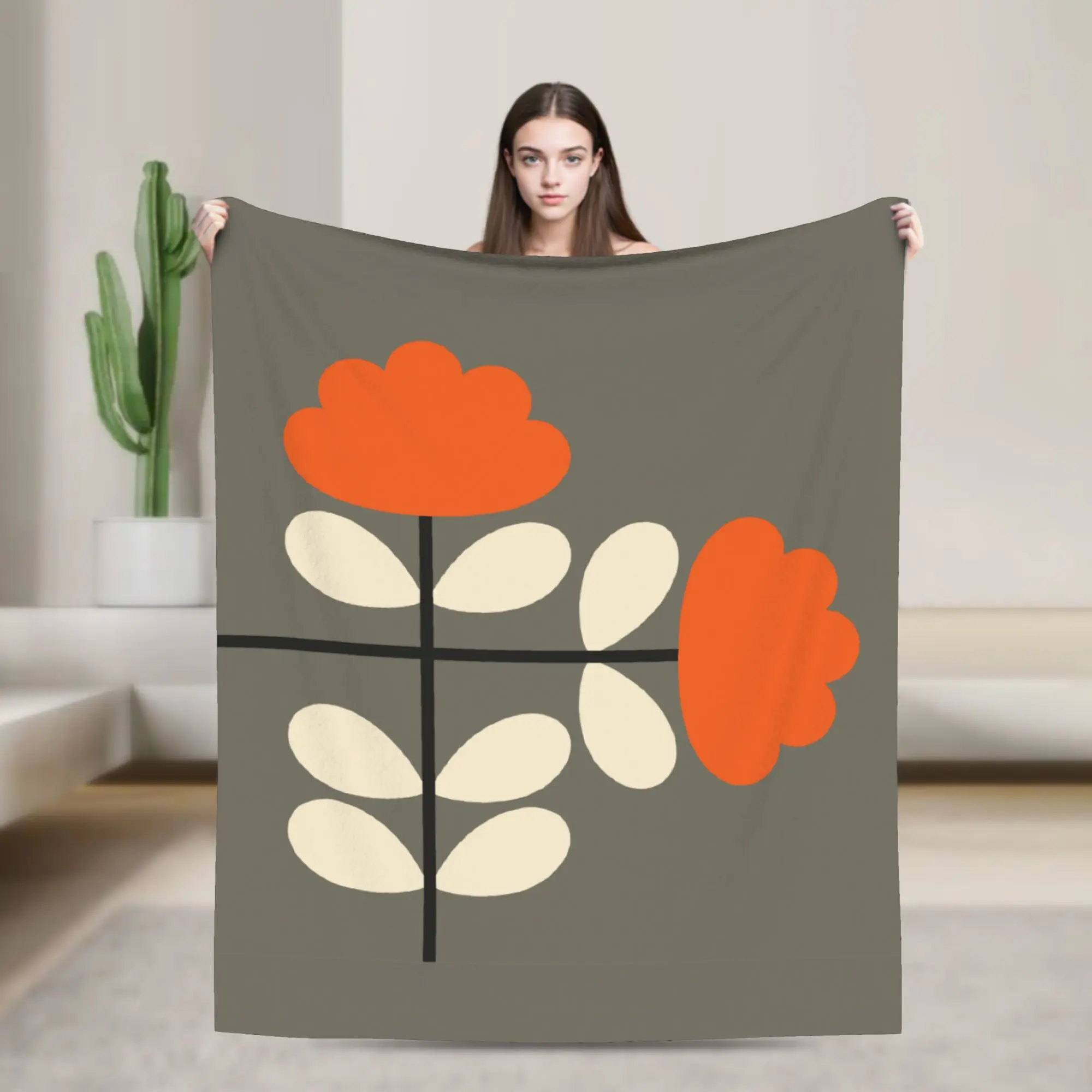 Custom Print Cut Stem Smoke Tomato Blanket Warm Fleece Soft Flannel Orla Kiely Throw Blankets for Bedding Couch Car Spring