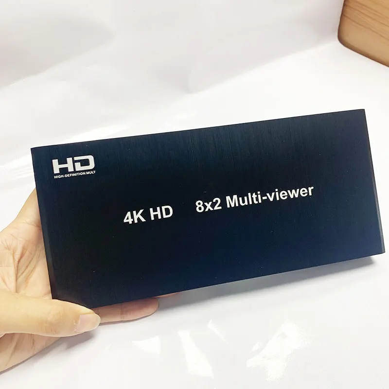 4K Dual Display 8x2 HDMI-Compatible Multi-viewer 8 in 2 out Multiviewer Seamless Switcher Support PIP Subtitle with Optical 3.5