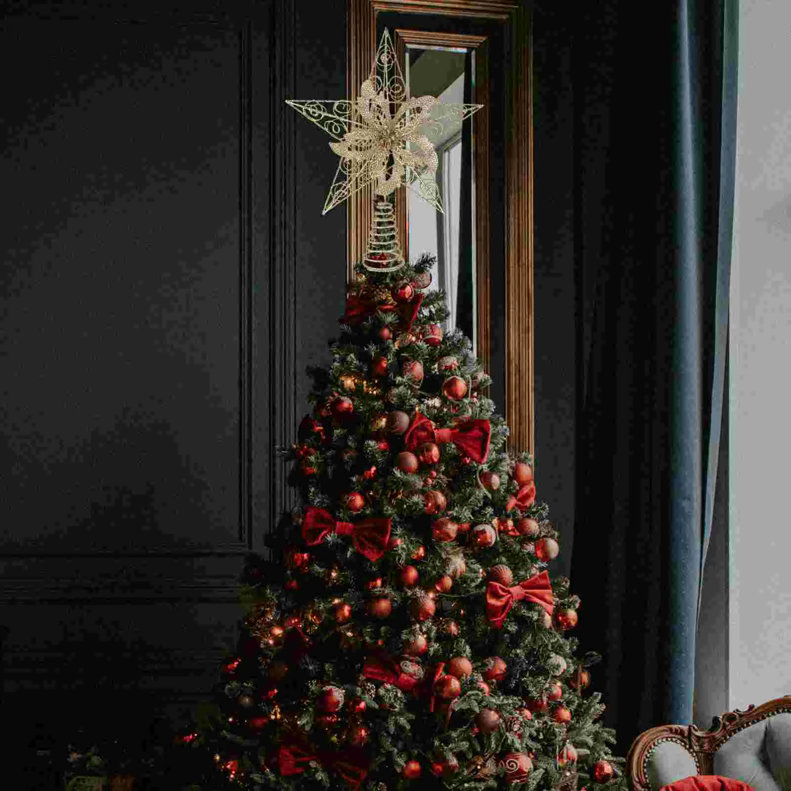 

Christmas Tree Top Star Topper for Decorations Candlesticks Newborns 2024 Ornament Adornment