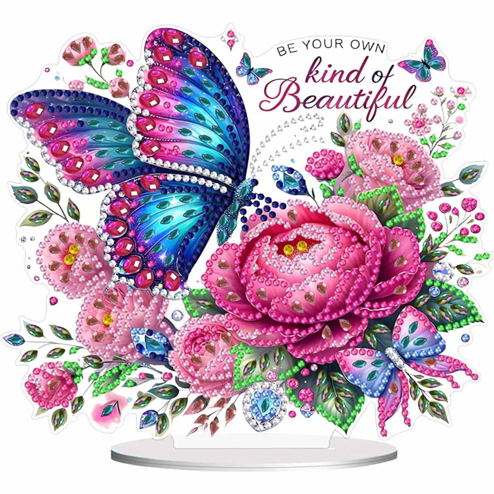 

2D Flat Butterfly Flower DIY Diamond Painting Desktop Ornaments Kit Home Decor