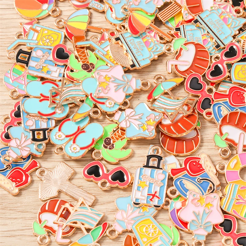 10pcs Cute Mix Enamel Summer S - đánh giá và giá Art Craft Making