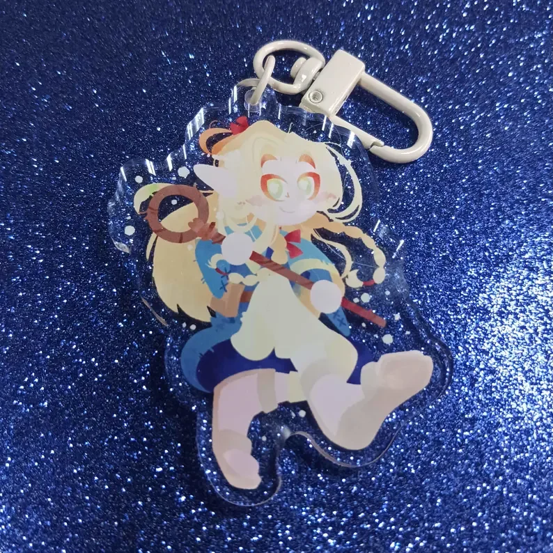 2.5 Inch Fantasy Comic Acrylic Keychain Bundle, Double‑Sided Printed Bag Charms Set, Collectible Bag Ornament