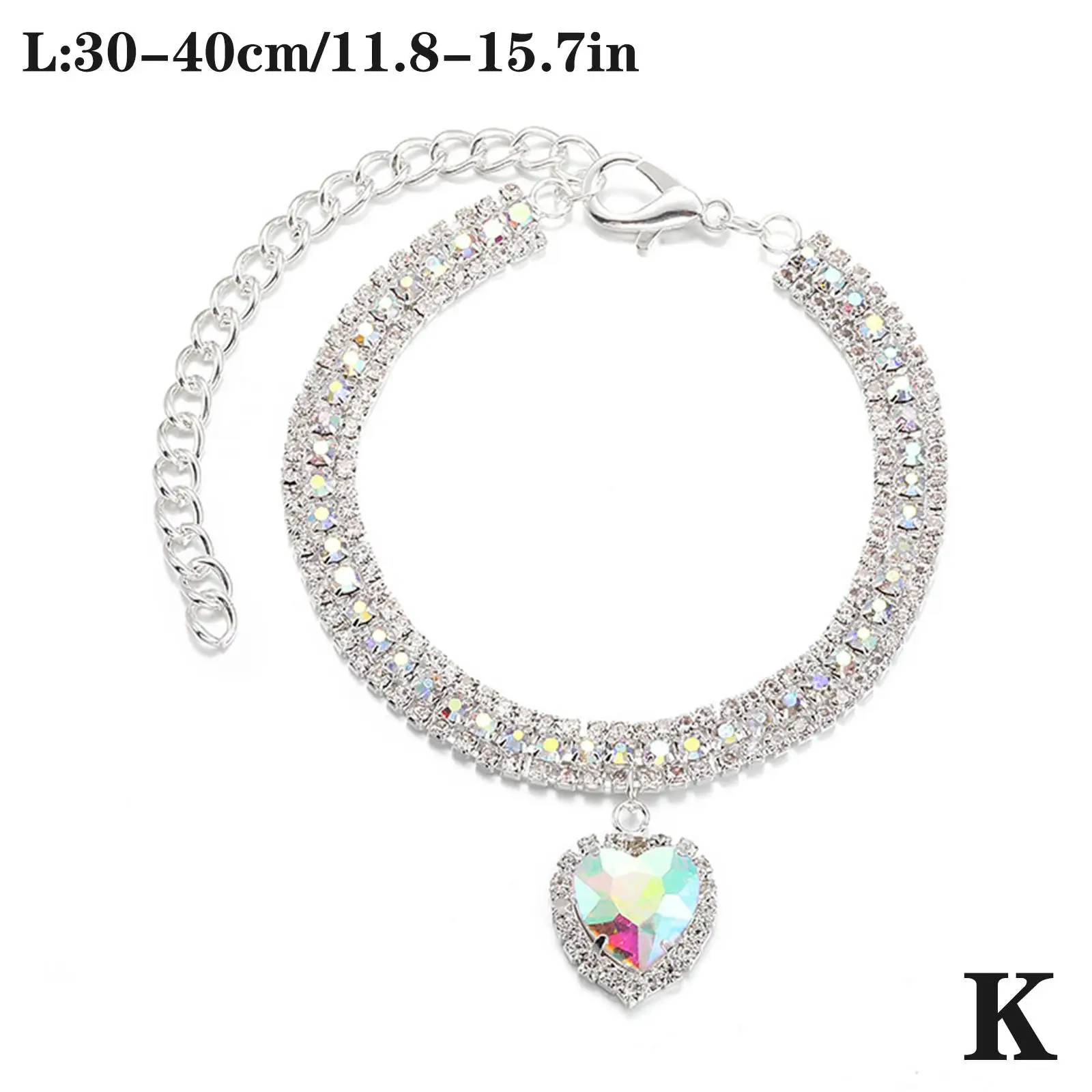 Luxus Kristall Katze Kragen Liebe Anhänger Halskette Haustier Kragen Einstellbare Kleine Hund Katze Hals Ring Strass Kragen Haustier Zubehör – Detail 28