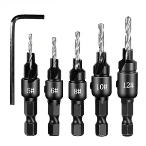 Hexagonal Carpintery Shank Shake Head Bohrer 5 Teile, die Chanfro Buraco Open -Set integrierter hexagonaler Schaft ausführen 8 Hauptverkaufstupia Drill für Bohrer - №2