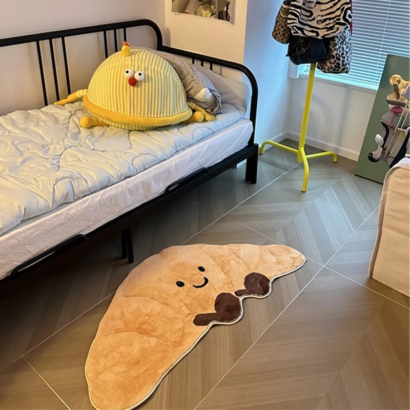 Bedroom Bedside Rug Cute Cartoon Bread Style Irregular Shape Carpet Girl Room Soft Comfortable Floor Mat Home Decoration Carpets