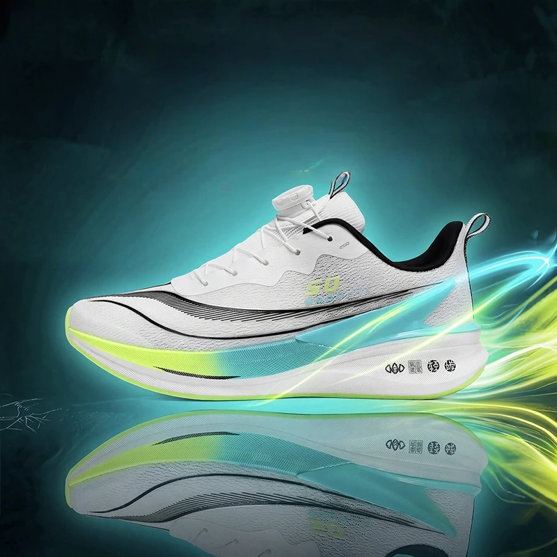Men Rotary Buckle Carbon Plate Running Shoes Breathable Jogging Marathon Sneakers Couples Non Slip Athletic Training Footwear